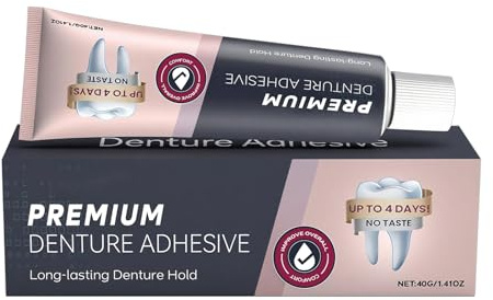 Crema Adesiva per Protesi - Adesivo per Dentiere con Tenuta Prolungata - Confort Gentile Tenuta Stagna per Nonni Famiglia Donne Uomini Amici Adulti