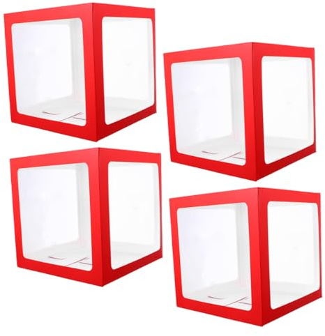 UPKOCH 4 Piezas Cajas Para Globos De Fiesta Decorativas Para Fotos De Cumpleaños Cajas Vacías Para Bodas Accesorios Para Fiestas Casa