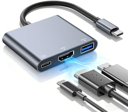 USB C to HDMI Multiport Adapter,4k USB C to HDMI,Hdmi Splitter to Usbc Multiport Digital AV Converter,With100w Pd,3.0 Port,for MacBook Pro/Air, Ipad, Monitor and Usbc Devices-Space Grey