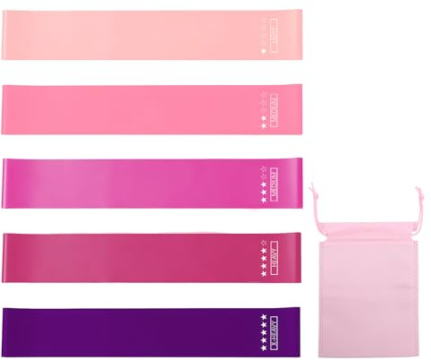 5 Bandes Élastiques De Fitness 5 Niveaux De Résistance Adaptées À La Musculation Au Pilates Au Yoga Et À d'autres Activités Couleur Gamme Rose