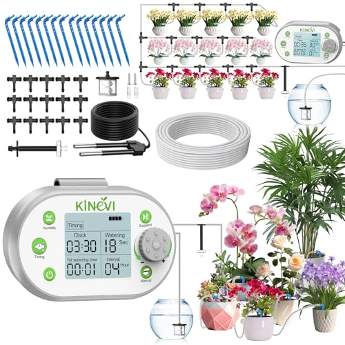 KINEVI Sistema de riego automático para 15 plantas en maceta