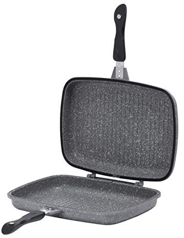 Aeternum, Madame Petravera 3.0, Piastra Grill Doppia Antiaderente 28x22 cm, Grigio