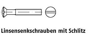 Linsensenkschrauben ISO 2010 4.8 M 4 x 8 VE=S 2000 Stück