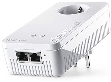 devolo Magic 2 – 2400 WiFi ac next Single Adapter: Adaptador amplificación rápido con mejor función WiFi ac de malla, adecuado para streaming (2400 Mbit/s, 2 x conexiones GB LAN, G.hn, AP Steering)