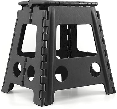 thesecrethome.es - Taburete Plegable Multiusos - Escalera Antideslizante Altillo para Cocina o Baño - Reposapiés para Niños - Gran Variedad de Tamaños y Colores - Negro (Alto.39 cm x Largo.29cm)