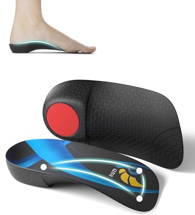 3/4 High Arch Support Insoles Women Men QBK Orthopedic Insoles Suitable for Plantar Fasciitis Flat Feet OverPronation Achilles Tendonitis Height Increase Insoles for Pain Relief, M