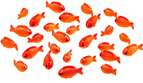 Yookeer 36 Pcs Miniature Fish Crafts Toys Red Small Resin Mini Realistic Plastic Little Figurines Artificial Aquarium Tiny Cute Goldfish Bowl Decor Ornament Accessories DIY Garden Favor Gift Supplies