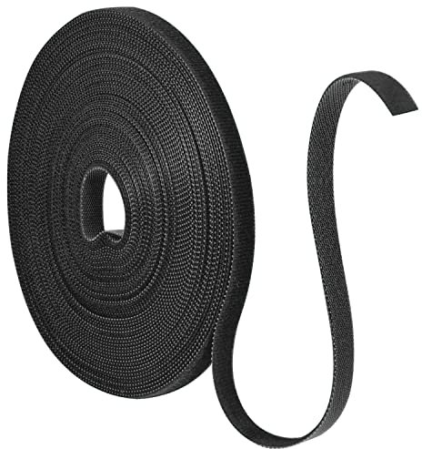 Bridas Reutilizables de 15 m, Bridas de Cable de 10 mm Ataduras Cables con Gancho y Lazo Resellable Bridas de Cinta de Doble Cara para Organizador de Cables (Negro)