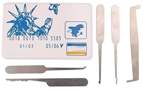 5 Pcs Lock Picking Set Practical Lock Picking Tool Kit with Box Household Locksmith Hand Tool for Open Keyed Padlocks Training Practice Beginner