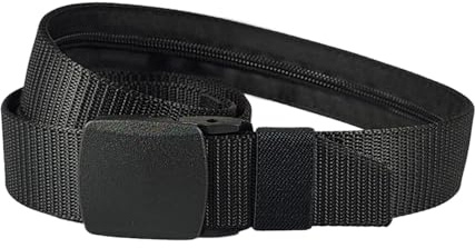 Ceinture de sécurité, Porte-Monnaie de sécurité pour Voyage, Ceinture avec Porte-Monnaie, Ceinture de sécurité pour Objets de Valeur, Porte-Monnaie antivol pour Voyage, Noir, Voir Description, Voir