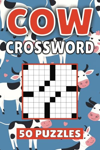 Cow Crossword: 50 Bovine Puzzles For Kids, Adults and Seniors Easy Mind-Stimulating Fun and Engaging Challenges for Mental Relaxation and Vocabulary