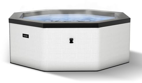 Wave Eco Foam SPA | SPA portátil al Aire Libre con Calentamiento rápido | Material de PVC Duradero | Fácil configuración (como, Guijarro Blanco | 6 Personas)
