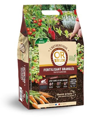 OR BRUN Authentique Fertilisant Granulés 8 kg – Nourrissez Vos Plantes naturellement
