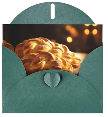 WZYWHJ Biglietto di auguri verde scuro per le vacanze, 15,2 x 10,2 cm, con busta, per Natale, compleanno, San Valentino, invito per feste, impasto fritto