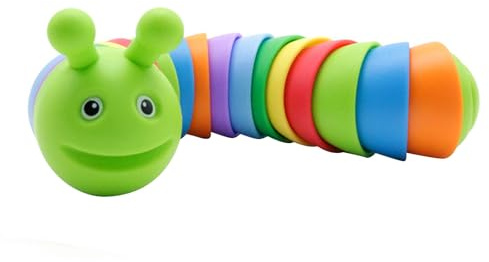 CaCaCook stora fidget-larv, mini fidget sug-rörlig fidget regnbågsleksak, larv dekompressionsleksak, ocean-dekompressionsleksak, realistisk, flexibel