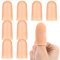 Ptwola Ditalini in silicone, 8 pezzi, impermeabili, morbidi, con punta delle dita, per il pollice, guanti avvolgenti per le fessure, ferite, tagli e mordere, sollievo dal dolore