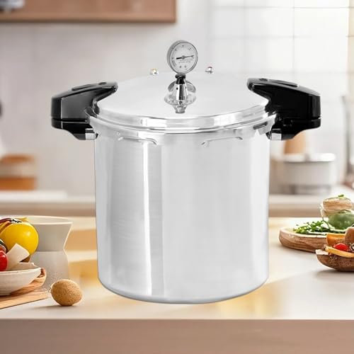 KILOGORGE 24 qt Pressure Canner,Canning Pressure Cooker with Gauge,14.5PSI,Large Capacity Aluminum Pressure Canners for Compatibility Gas and Induction Cooktops