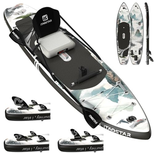 iTAOSTAR Novelty N01CP 11'6 x 35 Inflatable Stand Up Paddle Board with Seat- Stable SUP Board for Adults - Portable Paddleboard for Yoga, Surfing, Fishing - Includes Full Accessories Kit