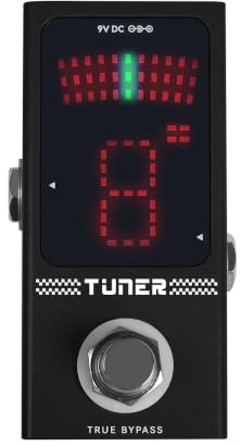Grobo kromatisk stämapparat pedal för gitarr och bas – för MINI kromatiskt instrument stämapparat pedal med display True Bypass-läge