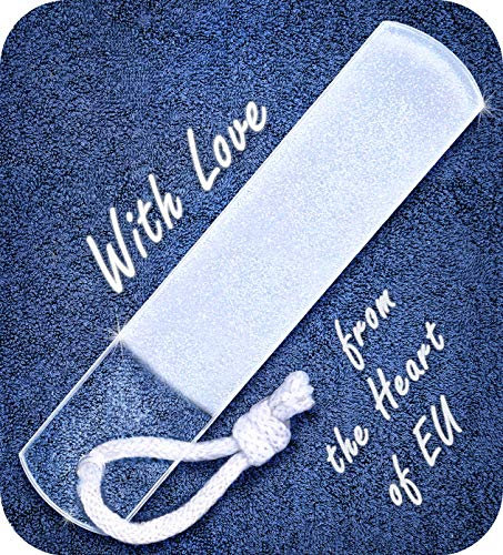 Echte Tschechische Glas Fußfeile - Doppelseitige Oberfläche mit unterschiedlicher Körnung, sanfte Hornhautentfernung, Pediküre & Spa für raue Haut, professionelle Pflege von Fersen, EU-Qualität