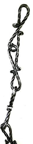 Lorenzferart 3676 Ferro battuto-3676-Catena per delimitare lampadari Segnalazione-Catena per Lampada, Nero Sfumato Argento, Pezzo da 1 metro