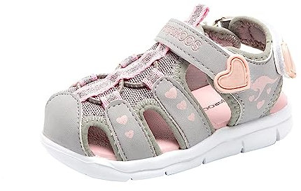 KangaROOS Unisex Kinder K-mini Sandalen, Rosa Grau, 27 EU