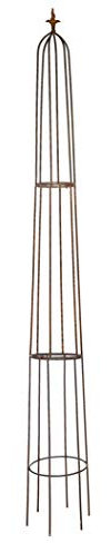 RUDDINGS WOOD 295cm Extra Tall Heavy Duty Natural Rust Farnhill Metal Garden Obelisk - Extra Large Climbing Plant Support Trellis