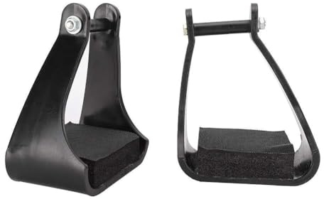 Zerodis Stirrups, Riding Saddle Trail Plastic Stirrups Western Horse Trail Riding Cushioned Foam Foot Pad
