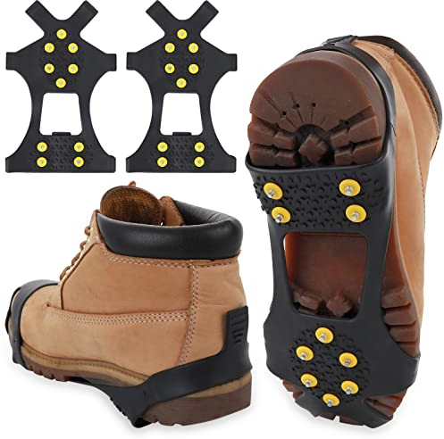 Abeillo Schuhspikes Anti Rutsch Schuhspikes, Silikon EIS Schnee Griffe, Edelstahl Schuh Spikes, Schuhspikes, Schuhkrallen, Steigeisen, Schuh Spikes für Schuhe Winter für Damen und Herren (Größe 35-47)