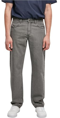 Urban Classics Open Edge Loose Fit Jeans, Pantaloni, Uomo, Grigio (Midgrey), 32