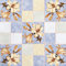 Wachstuch Tischdecke 140 x 160cm, Wachstischdecke abwaschbar, Wachstuchtischdecke wasserabweisend (Lilie blau Creme 118c)