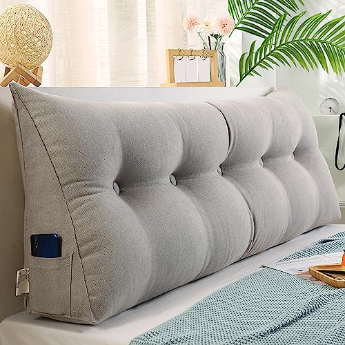 XIEMINLE - Almohada lumbar triangular para cabecero de ventana arqueada Tatami, sofá cama, dormitorio, respaldo para la cabeza, cojín de respaldo para leer, cojín lumbar para leer y descansar, 150