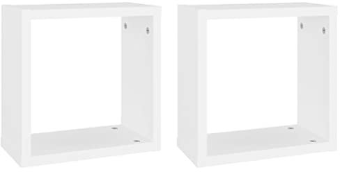 vidaXL 2X Würfelregal Wandregal Hängeregal Cube Lounge CD Regal Dekoregal Bücherregal Schweberegal Wandboard Regalwürfel Weiß 30x15x30cm