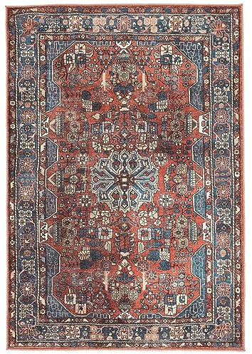 RugVista Galaxy Oriental Teppich - Rost/Blau Teppich 120x180 Orientteppich