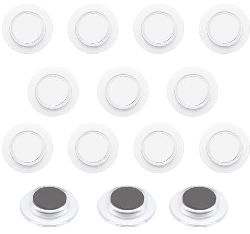 ZDZBLX Strong Fridge Magnets – 14 Pack Small Heavy Duty Magnets, Clear Mini Round Magnets for Whiteboard, Refrigerator, Notice Board, Crafts – Cute Magnet for Home Office & School (Transparent, White)