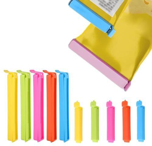 OUDQFCJ 40pcs Pinzas Bolsas Alimentos Pinza Cierre Bolsa de Alimentos Clip de Cierre de Cocina Multicolor Reutilizable de Plástico para Embalaje de Cocina Caramelos Café