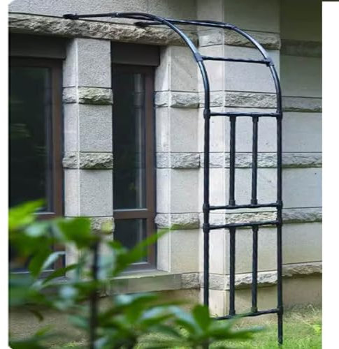 Metal Wall Garden Arch, Steel Half Garden Arches Arbor for Floral Vines, Outdoor Wedding Arch Heavy Duty Pergola Trellis Flowers Stands Climbing Plants Support(Size:120x240x40CM/3.9x7.9x1.3ft)