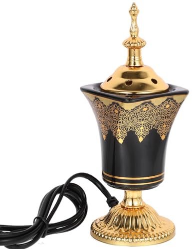 CosyCaya Bruciatore di incenso elettrico, supporto per incenso, antincendio arabo vintage, decorazione per casa, ufficio, yoga, SPA, spina europea