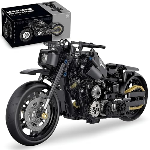 JVAVNE Technik Racing Motorcycle Building Blocks Set, 1:8 Simulation Motorbike, Superbike Toys for Adults Kids, Collectible Racing Motorcycle Building Bricks Model, 586 PCS