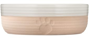 Mason Cash Hearts Paw Medium Dog Bowl, 15cm Diameter, 500ml Capacity Ideal for Medium Dogs, Durable Stoneware, Dishwasher & Freezer Safe