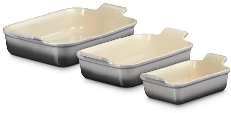 Le Creuset Stoneware Heritage Rectangular Baking Dish, 3 pc., Oyster