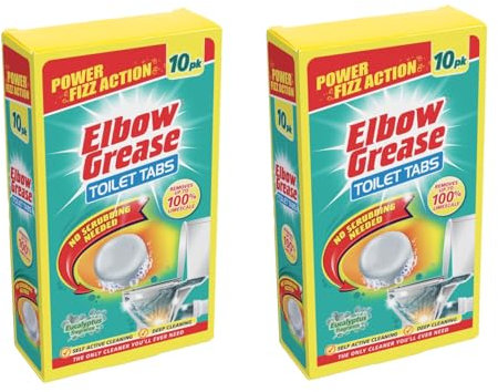 Elbow Grease Toilet Tablets – Eucalyptus Scent | 2 Packs (10 x 30g Each) | Deep Cleaning & Fresh Fragrance