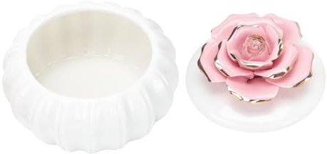 FOMIYES Bocal De Rangement En Céramique Décoratif Boîte En Porcelaine Couvercle Rose Pour Bijoux Rangement Maison 1 Pièce