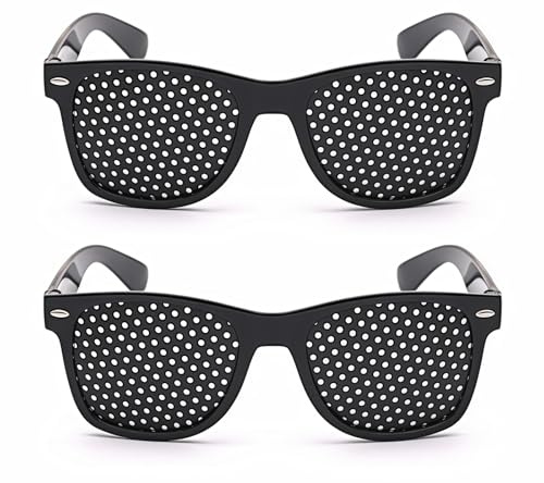 LUMOOM 2 Pezzi di Occhiali Raster Eye Eye Training, Pospolle, Occhiali Perforati Multidot Glasses, Glasses Raster Eye Trainer, Occhiali Perforati per L'Allenamento Oculare, per Il Miglio
