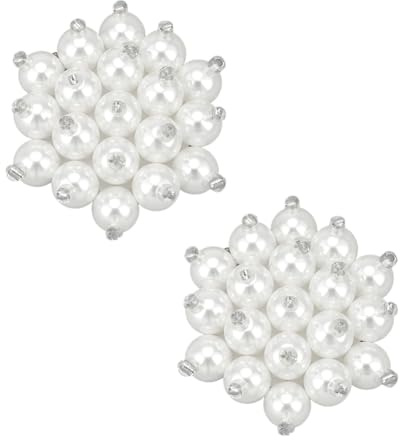 FINGERINSPIRE 2Pcs Rectangle Pearl Shoe Clips 2.66x0.65 inch White Resin Pearl Clips for Shoes Rectangle Rhinestone Shoe Jewelry Charms Resin Pearls Rhinestone Embellishments for Heels Bridal Shoes