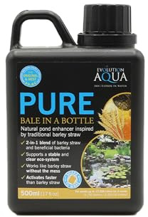 Evolution Aqua PURE Bale In A Bottle – Barley Straw for Ponds with Beneficial Bacteria | Natural Pond Conditioner to Clear Water & Maintain a Healthy Pond (500ml)