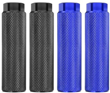 QUARKZMAN 2 par cykelpegs aluminiumlegering bakre stuntpegs halkskydd baksäte stativ lämplig för 3/8 tum axlar för mountainbike svart & blå