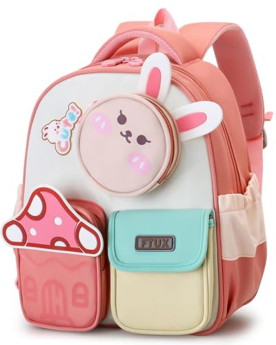 PROTAURI Sac a Dos Enfant Maternelle Fille, Cartable Maternelle avec Grande Capacité, Sac À Dos Mignon et Réfléchissant avec Sangle de Poitrine, 3-7 Ans, Rose