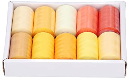 Haofy Juego de Hilos de Coser de Poliéster Colorido, Suministros de Costura de 10 Colores, Altos Efectos Decorativos para Herramientas de Bordado y Costura a Mano