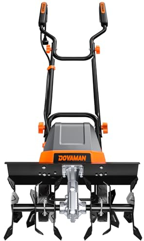 DOVAMAN Motoazada Eléctrica 1800W, 46 cm de Ancho y 20 cm de Profundidad, 380 RPM, 6 Cuchillas de Acero, Ruedas Ajustables 4 Posiciones, Mango Plegable-T03